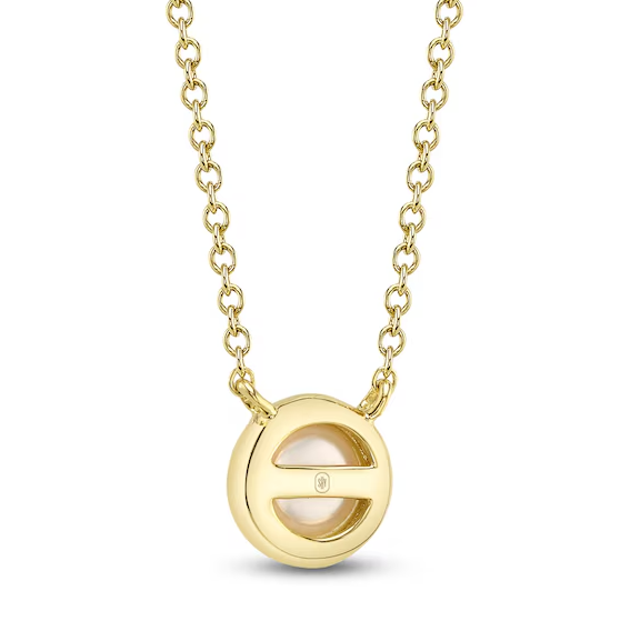 SHY CREATION | BEZEL-SET CULTURED PEARL NECKLACE | 14K YELLOW GOLD | SC55025176 - Brownee Jewelers