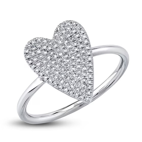 0.26 TOTAL CARAT WEIGHT DIAMOND HEART RING 14K WHITE GOLD