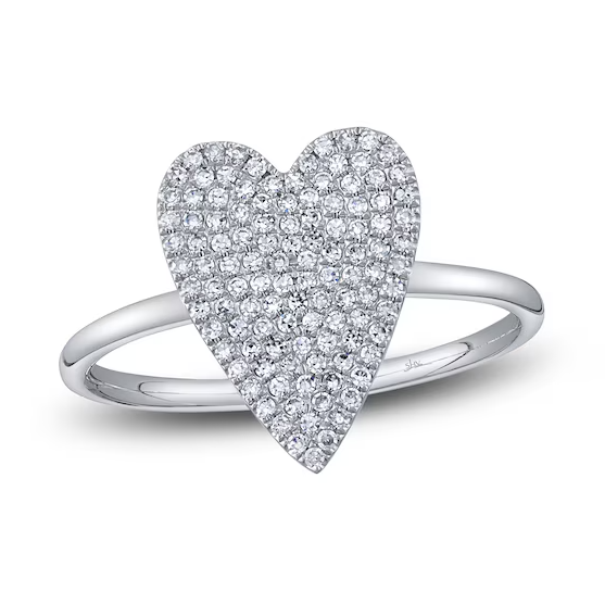 0.26 TOTAL CARAT WEIGHT DIAMOND HEART RING 14K WHITE GOLD