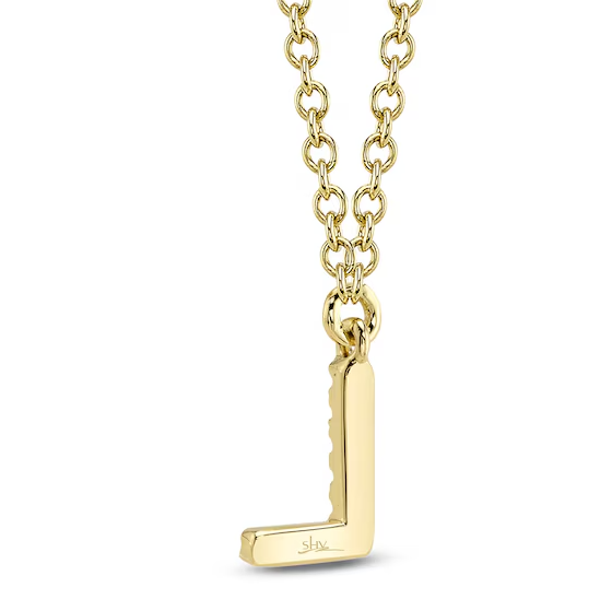 DIAMOND ACCENT INTIAL L NECKLACE IN 14K YELLOW GOLD