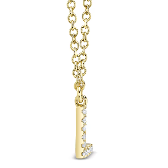 DIAMOND ACCENT INTIAL L NECKLACE IN 14K YELLOW GOLD