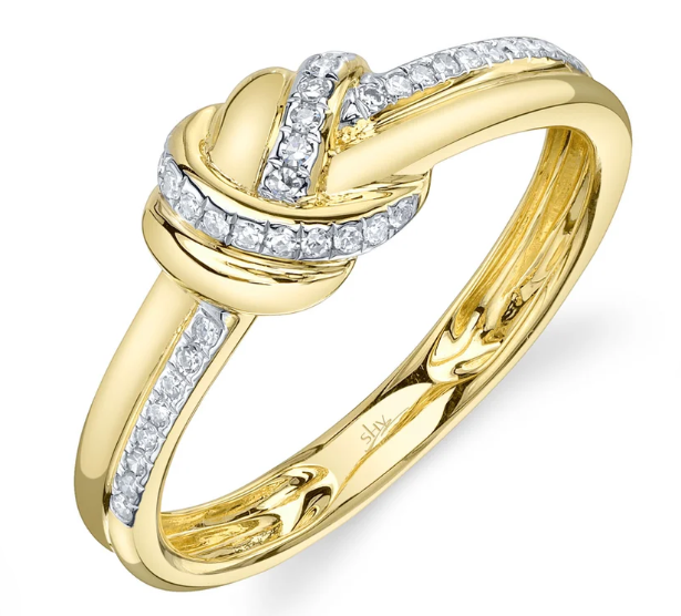 14kt yellow gold love knot ring 