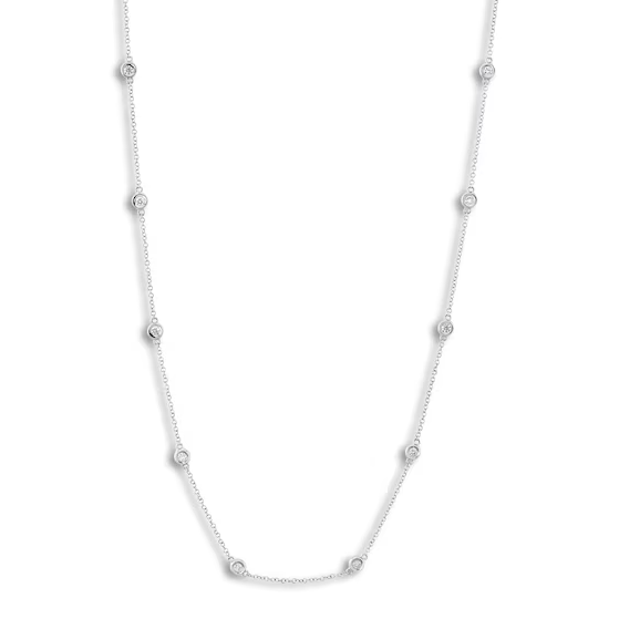 .28 TOTAL CARAT WEIGHT DIAMOND BY THE YARD NECKLACE IN 14K WHITE GOLD