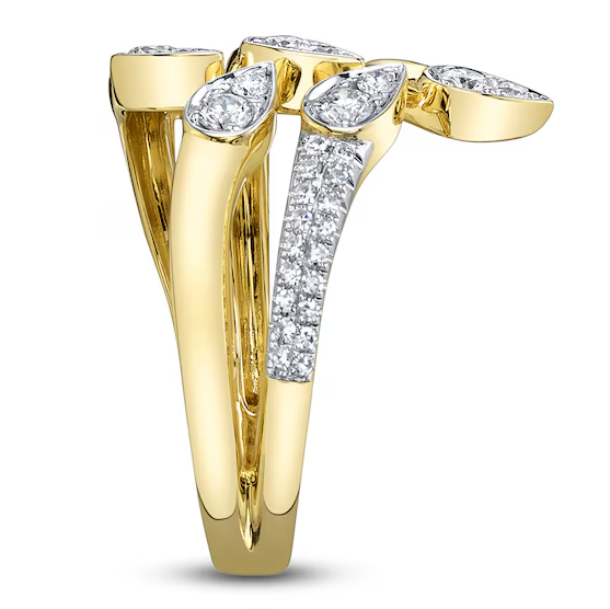 SHY CREATION KATE | .44CT DIAMOND MULTI-ROW CUFF RING | 14K YELLOW GOLD | SC55029011RD - Brownee Jewelers