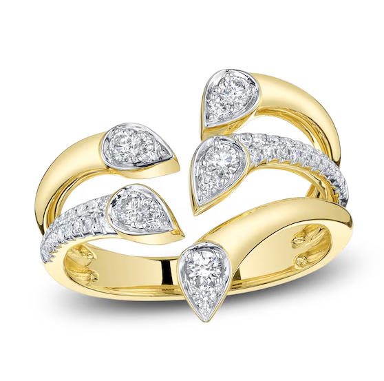 SHY CREATION KATE | .44CT DIAMOND MULTI-ROW CUFF RING | 14K YELLOW GOLD | SC55029011RD - Brownee Jewelers