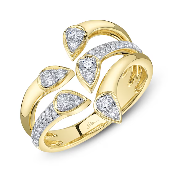 SHY CREATION KATE | .44CT DIAMOND MULTI-ROW CUFF RING | 14K YELLOW GOLD | SC55029011RD - Brownee Jewelers