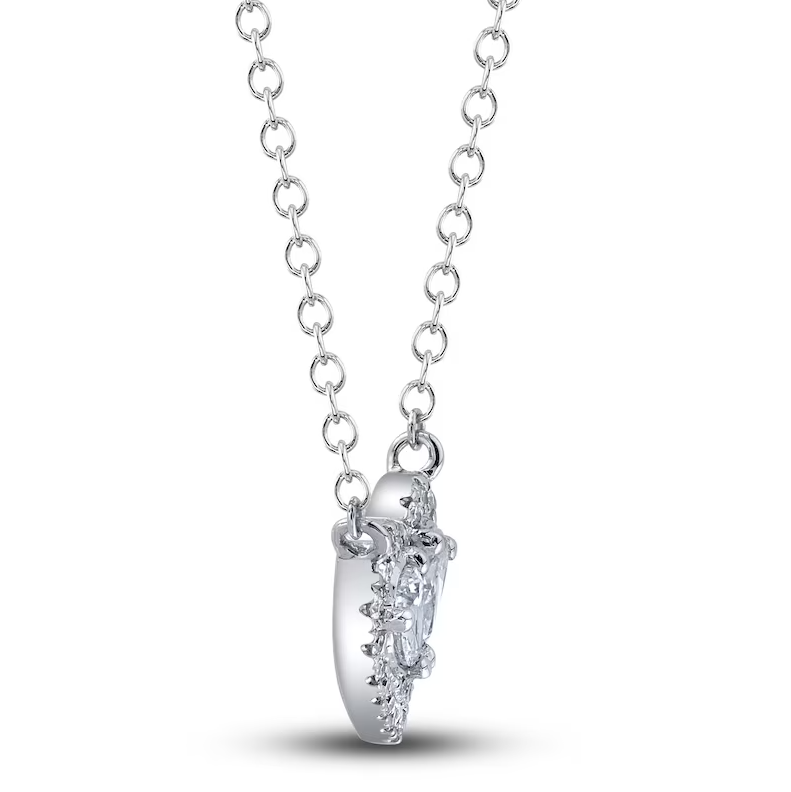  .21 TOTAL CARAT WEIGHT DIAMOND PEAR HEART NECKLACE IN 14K WHITE GOLD