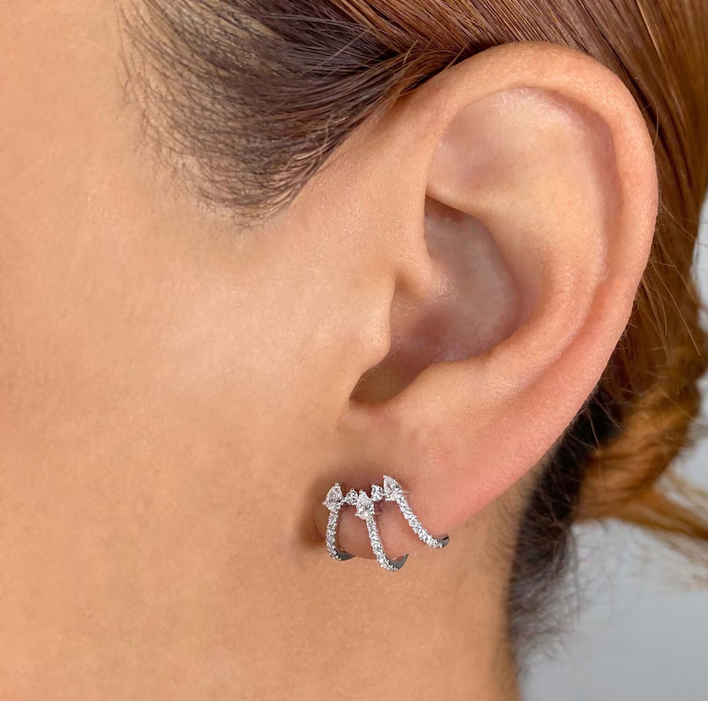 DIAMOND CUFF EARRINGS IN 14K WHITE GOLD