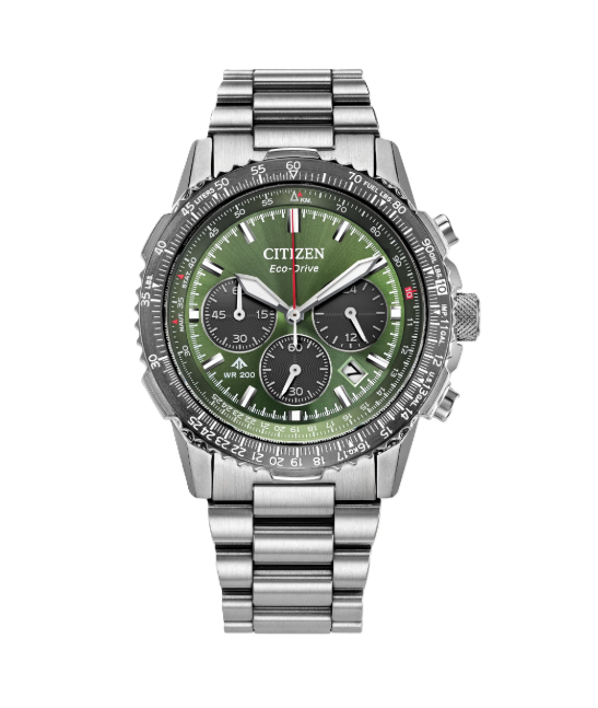 CITIZEN PROMASTER NAVIHAWK | MEN'S ECO-DRIVE WATCH | STAINLESS STEEL | KHAKI GREEN DIAL | WR200 | CA4664-60W - Brownee Jewelers