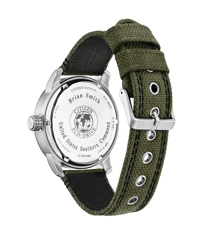 CITIZEN | MEN'S MILITARY ECO-DRIVE WATCH | GREEN NYLON | BLACK DIAL | BM8570-09E - Brownee Jewelers