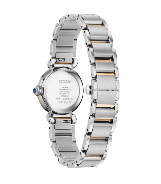 CITIZEN L MAE | LADIES ECO-DRIVE WATCH | TWO-TONE STAINLESS STEEL | MOTHER OF PEARL DIAL | EM1136-87D - Brownee Jewelers