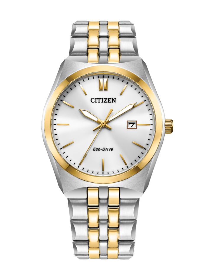 CITIZEN CORSO | MEN'S ECO-DRIVE WATCH | TWO-TONE STAINLES STEEL | WHITE DIAL | BM7334-58B - Brownee Jewelers