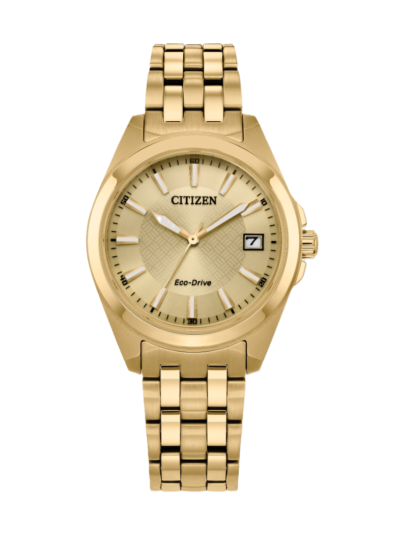 CITIZEN PEYTEN | LADIES ECO-DRIVE WATCH | GOLD-TONE STAINLESS STEEL | CHAMPAGNE DIAL | EO1222-50P - Brownee Jewelers