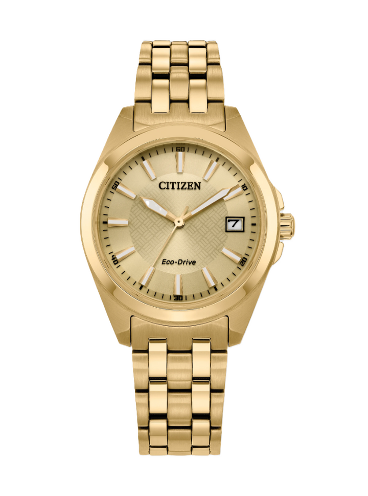 CITIZEN PEYTEN | LADIES ECO-DRIVE WATCH | GOLD-TONE STAINLESS STEEL | CHAMPAGNE DIAL | EO1222-50P - Brownee Jewelers