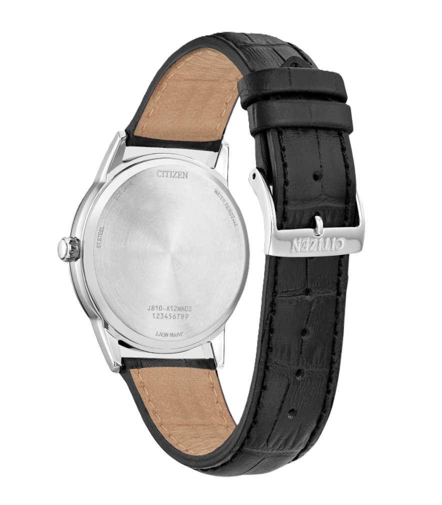 CITIZEN CLASSIC | MEN'S ECO-DRIVE WATCH | BLACK LEATHER | BLUE DIAL | AW1780-09L - Brownee Jewelers