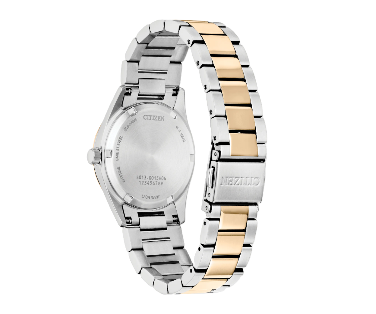 Citizen Sport Luxury | Eco-Drive Ladies Watch | Two-Tone Stainless Steel | Pink Dial | Crystal Hour Markers | EW2706-58X - Brownee Jewelers