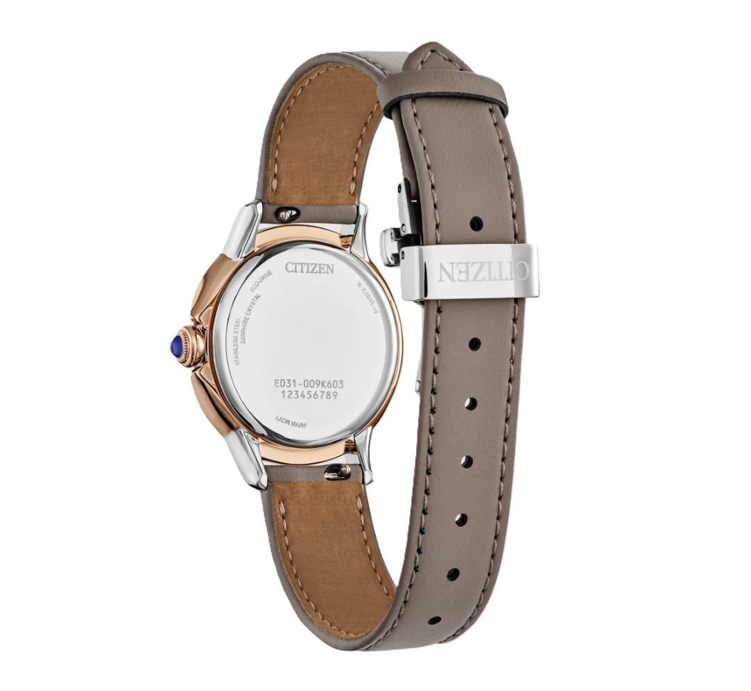 CITIZEN L CECI | LADIES ECO-DRIVE WATCH | TAUPE LEATHER | TAUPE DIAL | EM1166-01Z - Brownee Jewelers