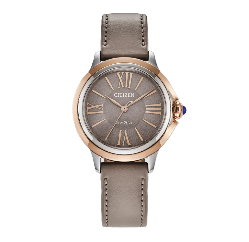 CITIZEN L CECI | LADIES ECO-DRIVE WATCH | TAUPE LEATHER | TAUPE DIAL | EM1166-01Z - Brownee Jewelers