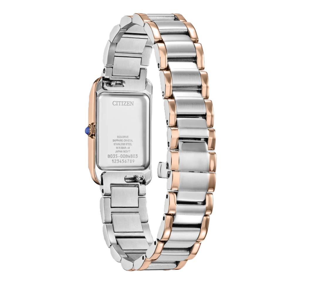 CITIZEN L BIANCA | LADIES ECO-DRIVE WATCH | TWO-TONE STAINLESS STEEL | MOTHER OF PEARL DIAL | EW5624-54Y - Brownee Jewelers