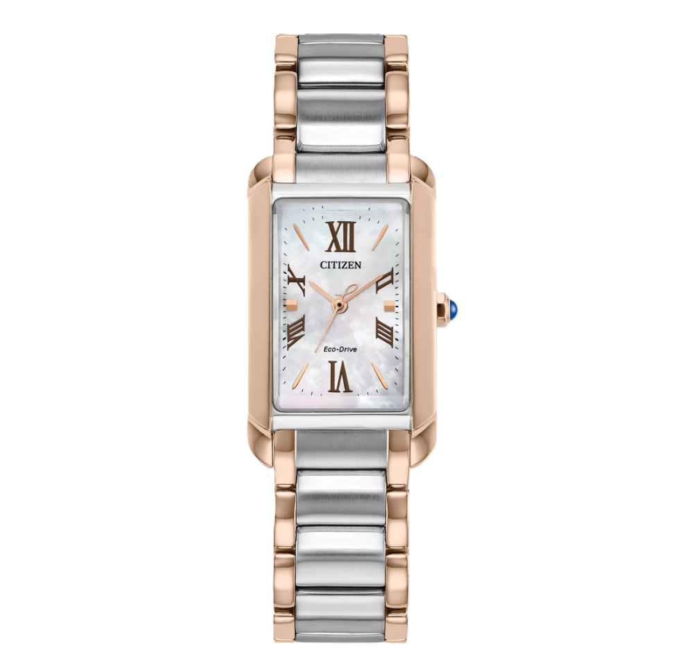 CITIZEN L BIANCA | LADIES ECO-DRIVE WATCH | TWO-TONE STAINLESS STEEL | MOTHER OF PEARL DIAL | EW5624-54Y - Brownee Jewelers