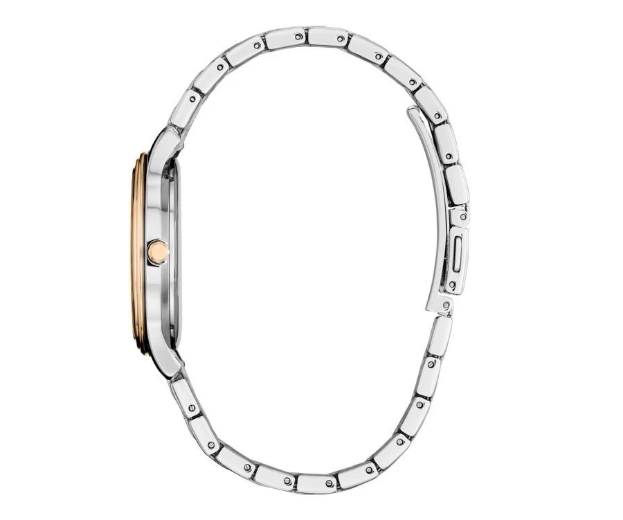 Citizen Ladies Eco-Drive Watch with Two-Tone Stainless Steel, Pink Dial, and Rose Gold-Tone Hands and Markers
