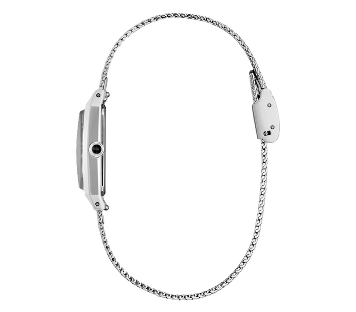Fio | Citizen Eco-Drive Ladies Watch | Stainless Steel | Rectangular White Dial | Mesh Bracelet | WR Dress Style | EG7120-51A - Brownee Jewelers