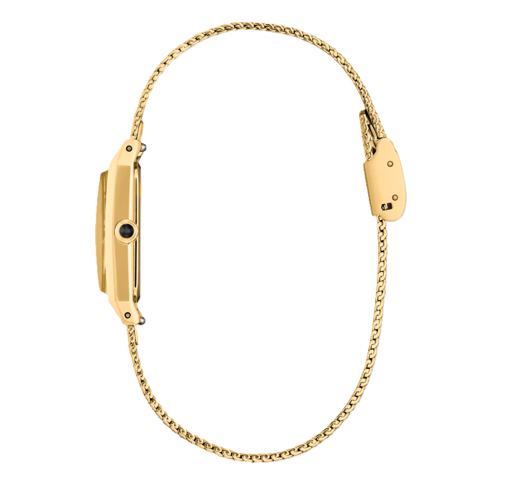 CITIZEN FIO | LADIES ECO-DRIVE WATCH | GOLD-TONE STAINLESS STEEL | BLACK DIAL | EG7128-59E - Brownee Jewelers