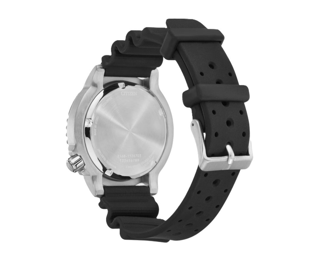 CITIZEN PROMASTER DIVE | MEN'S ECO-DRIVE WATCH | BLACK POLYURETHANE | BLACK DIAL | BN0150-28E - Brownee Jewelers
