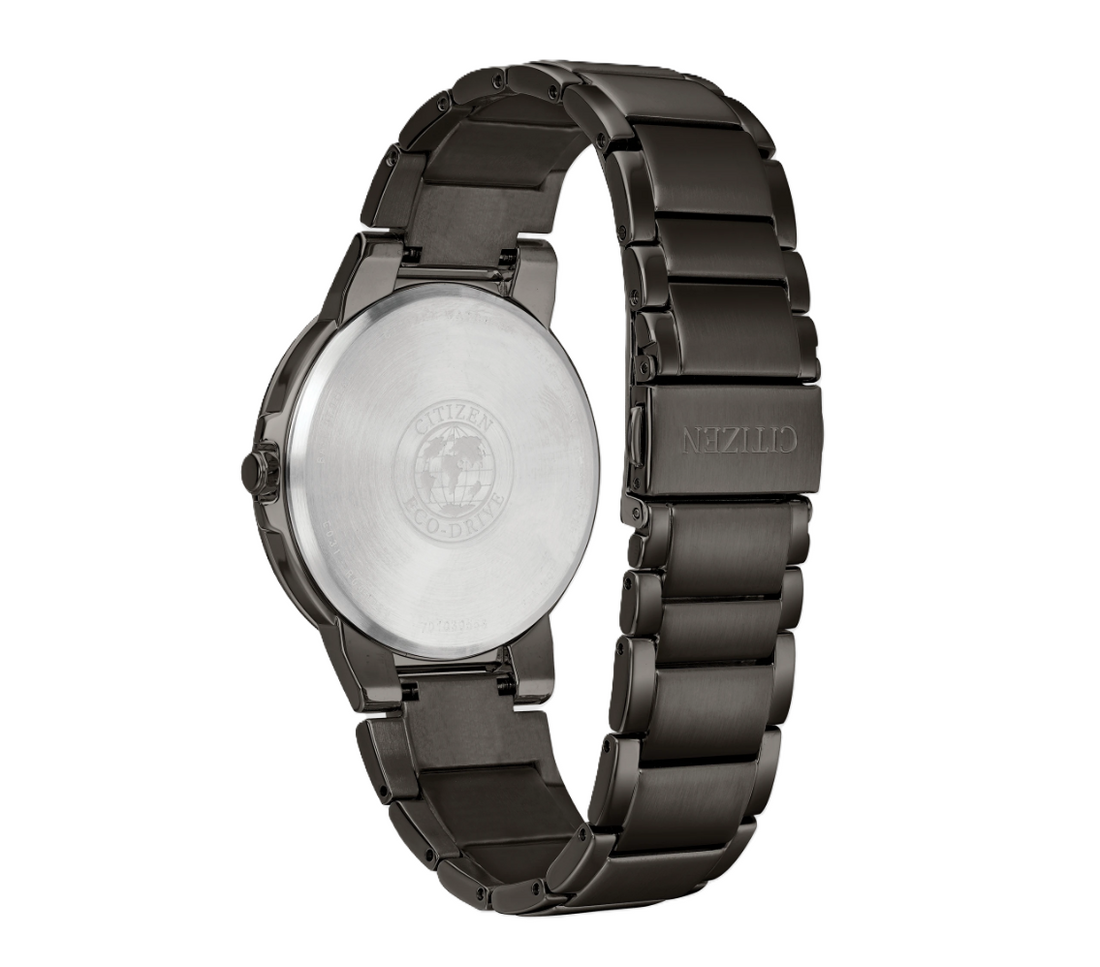 CITIZEN AXIOM | MEN'S ECO-DRIVE WATCH | BLACK STAINLESS STEEL | BLACK DIAL | BJ6517-52E - Brownee Jewelers