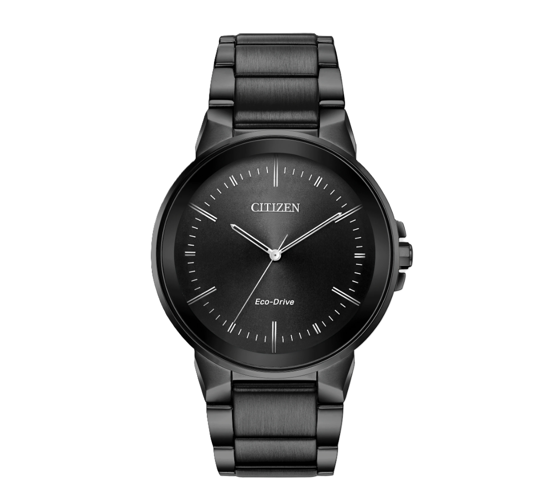 CITIZEN AXIOM | MEN'S ECO-DRIVE WATCH | BLACK STAINLESS STEEL | BLACK DIAL | BJ6517-52E - Brownee Jewelers