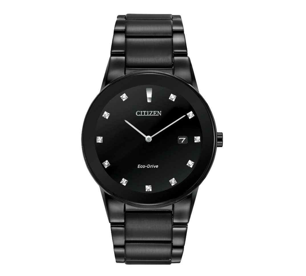CITIZEN AXIOM | MEN'S ECO-DRIVE WATCH | BLACK STAINLESS STEEL | BLACK DIAL | AU1065-58G - Brownee Jewelers