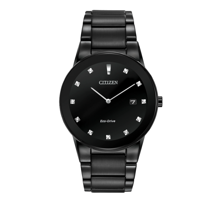 CITIZEN AXIOM | MEN'S ECO-DRIVE WATCH | BLACK STAINLESS STEEL | BLACK DIAL | AU1065-58G - Brownee Jewelers