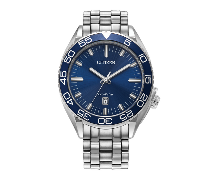 CITIZEN CARSON | MEN'S ECO-DRIVE WATCH | STAINLESS STEEL | BLUE DIAL | AW1770-53L - Brownee Jewelers