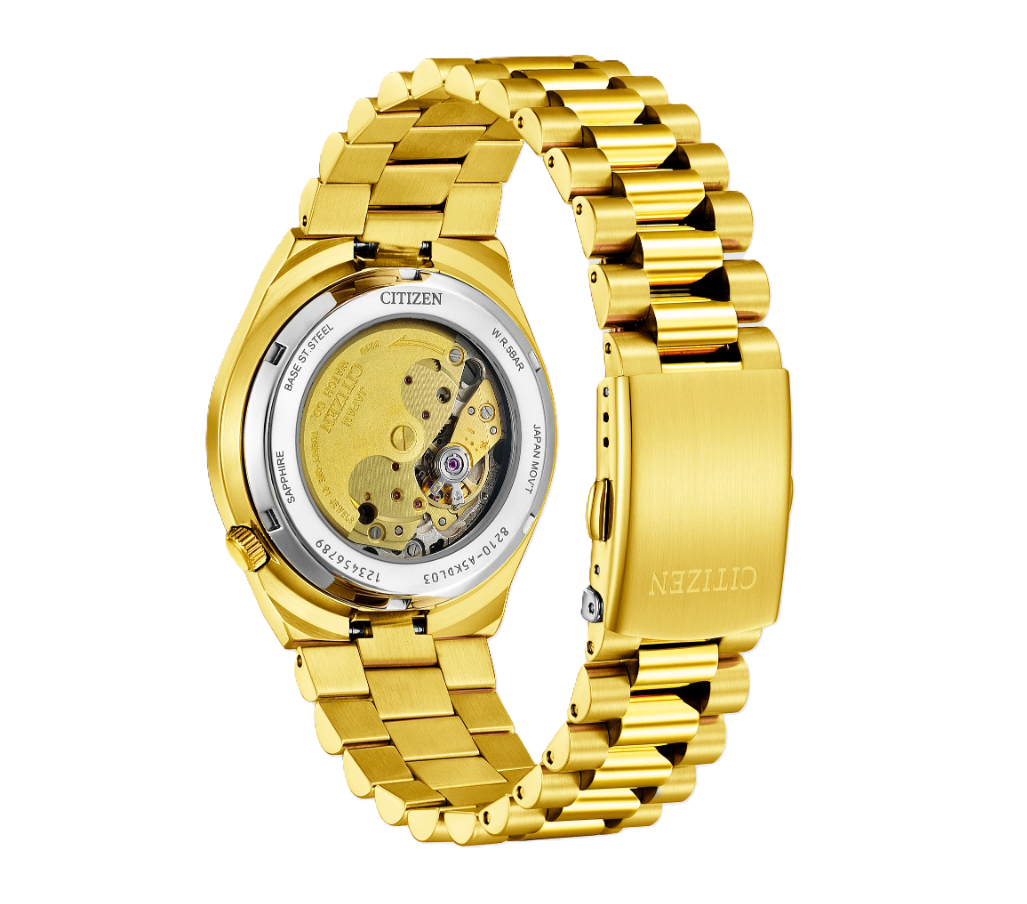 CITIZEN TSUYOSA | MEN'S AUTOMATIC WATCH | GOLD-TONE STAINLESS STEEL | GREEN DIAL | NJ0152-51X - Brownee Jewelers