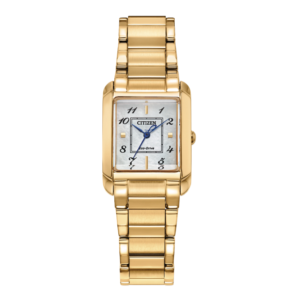 CITIZEN L BIANCA | LADIES ECO-DRIVE WATCH | GOLD-TONE STAINLESS STEEL | MOTHER OF PEARL DIAL | EW5602-57D - Brownee Jewelers