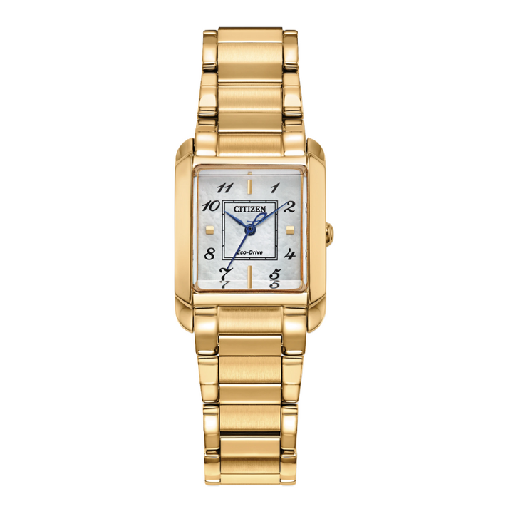 CITIZEN L BIANCA | LADIES ECO-DRIVE WATCH | GOLD-TONE STAINLESS STEEL | MOTHER OF PEARL DIAL | EW5602-57D - Brownee Jewelers