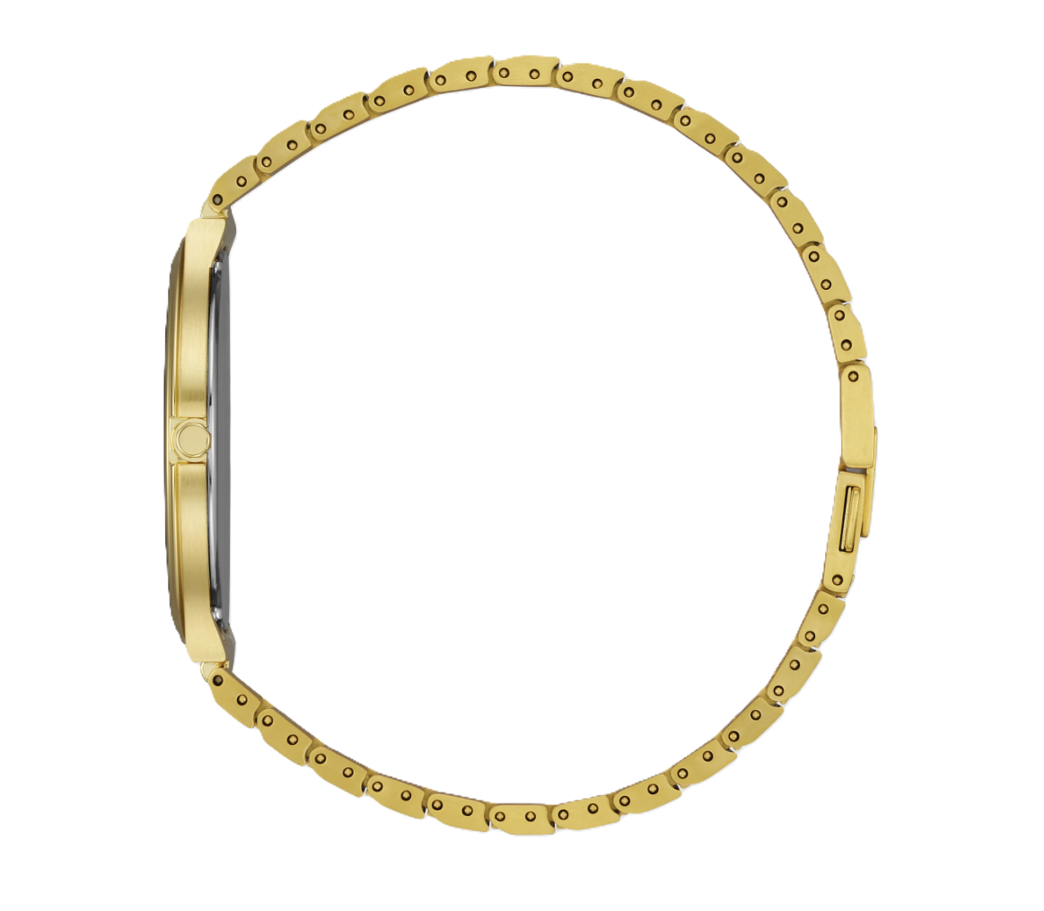 CITIZEN STILETTO | UNISEX ECO-DRIVE WATCH | GOLD-TONE STAINLESS STEEL | BLACK DIAL | AR3112-57E - Brownee Jewelers