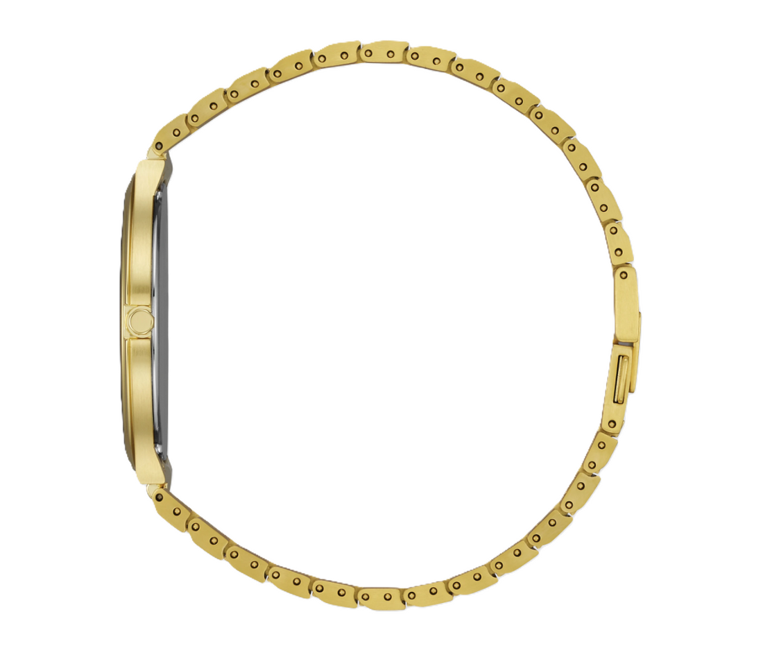 CITIZEN STILETTO | UNISEX ECO-DRIVE WATCH | GOLD-TONE STAINLESS STEEL | BLACK DIAL | AR3112-57E - Brownee Jewelers