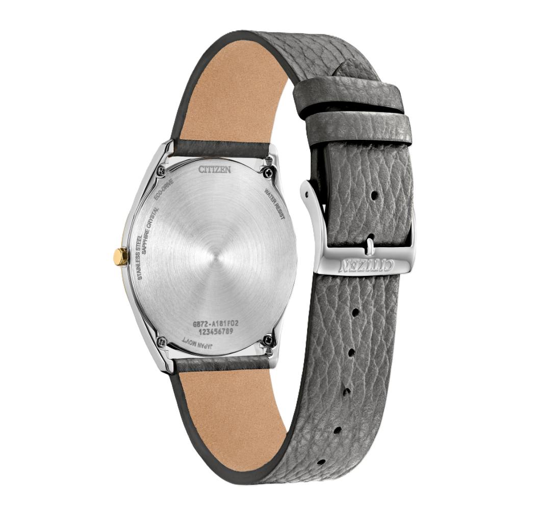 CITIZEN SURATTO | MEN'S ECO-DRIVE WATCH | GRAY LEATHER | GRAY DIAL | AR3124-07H - Brownee Jewelers