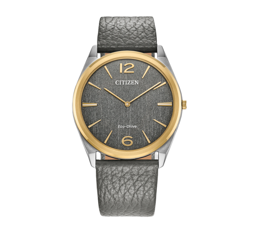 CITIZEN SURATTO | MEN'S ECO-DRIVE WATCH | GRAY LEATHER | GRAY DIAL | AR3124-07H - Brownee Jewelers