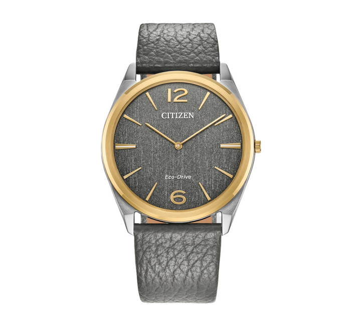 CITIZEN SURATTO | MEN'S ECO-DRIVE WATCH | GRAY LEATHER | GRAY DIAL | AR3124-07H - Brownee Jewelers