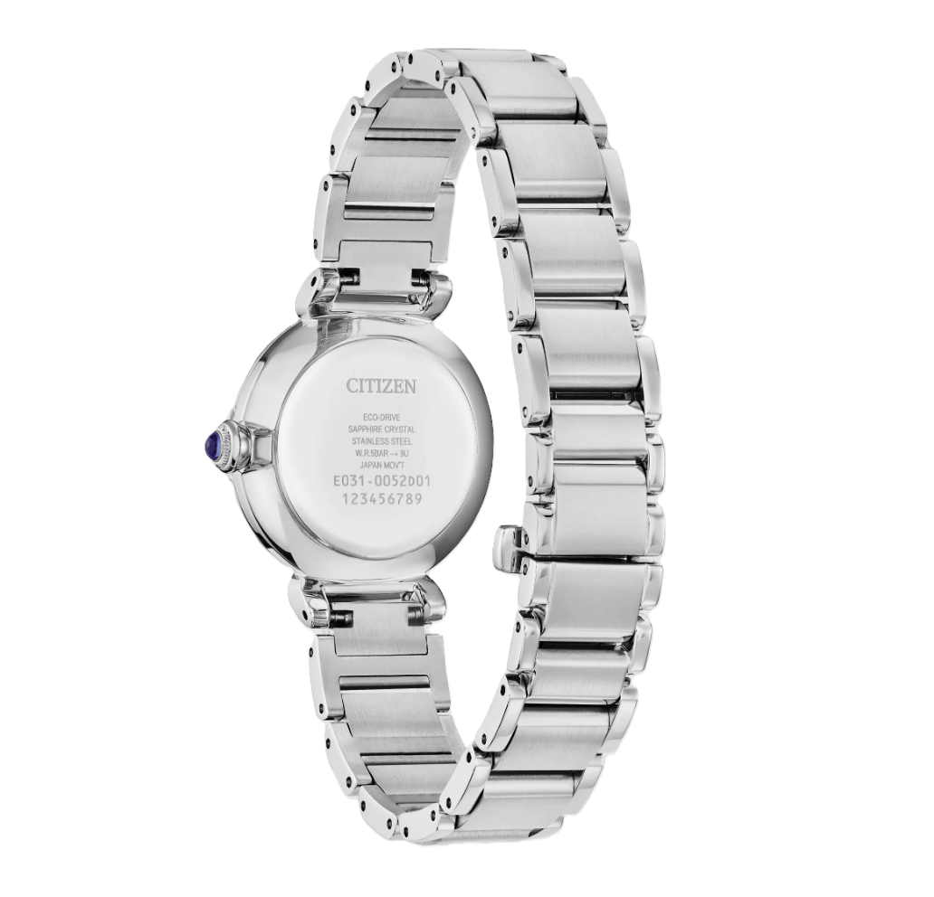 CITIZEN L MAE | LADIES ECO-DRIVE WATCH | STAINLESS STEEL | BLUE DIAL | EM1060-87L - Brownee Jewelers