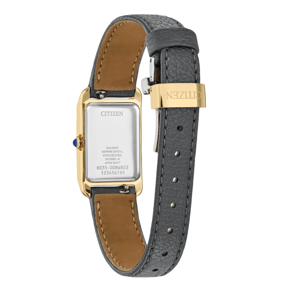 CITIZEN L BIANCA | LADIES ECO-DRIVE WATCH | GRAY LEATHER | GOLD-TONE DIAL | EW5622-09P - Brownee Jewelers