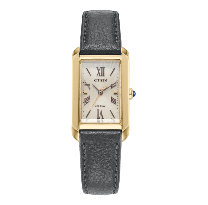 CITIZEN L BIANCA | LADIES ECO-DRIVE WATCH | GRAY LEATHER | GOLD-TONE DIAL | EW5622-09P - Brownee Jewelers