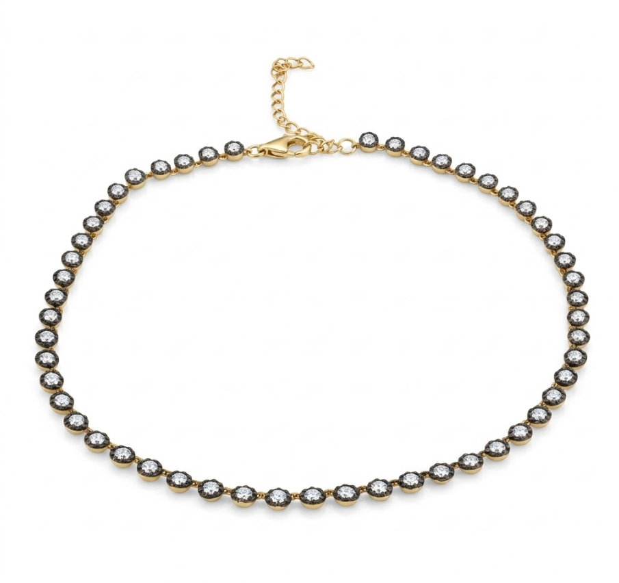 16 Inch, 8.06 Total Carat Weight White Topaz Necklace in 14kt Yellow Gold 