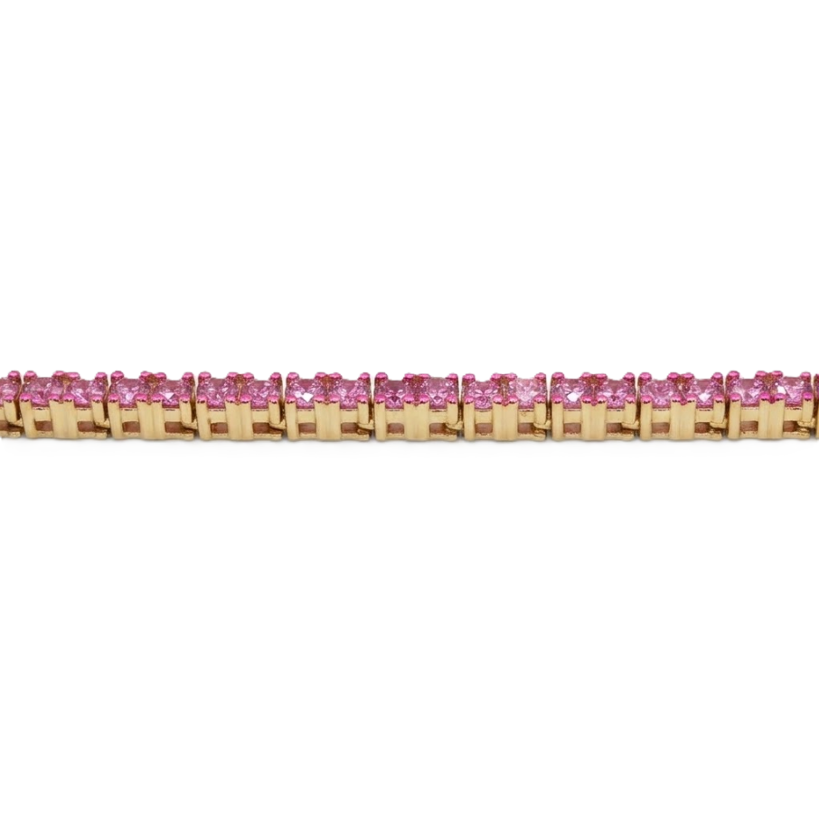 pink sapphire tennis necklace 