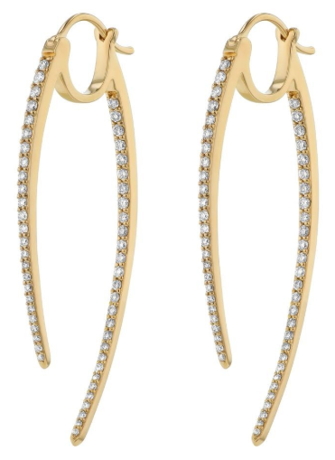 14kt yellow gold diamond earrings 