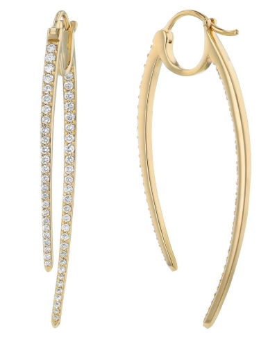 14kt yellow gold diamond earrings 