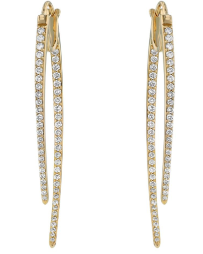 14kt yellow gold diamond earrings 