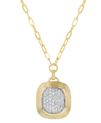 1.00 ctw Diamond Pavé Paperclip Pendant